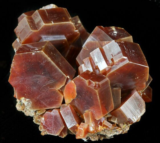 Large Red Vanadinite Crystals on Matrix - Morocco #42190